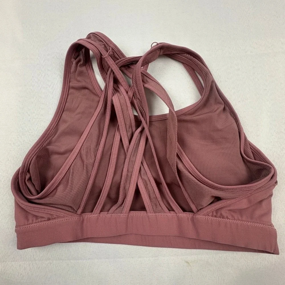 Fabletics Sports Bra Medium Mauve‎ Criss Cross Back Activewear Workout Gym Yoga